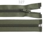 Reißverschluss spiralförmig 5 mm, 30 cm für Jacken, teilbar, Olivgrün